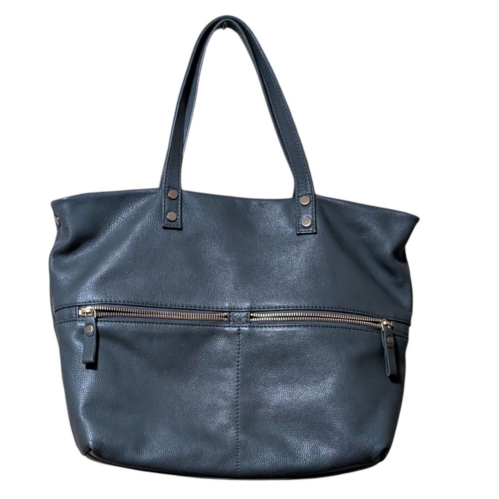 ASPEN Leather handbag sage green tote top handle pebbled quiet luxury minimalist - Picture 1 of 9